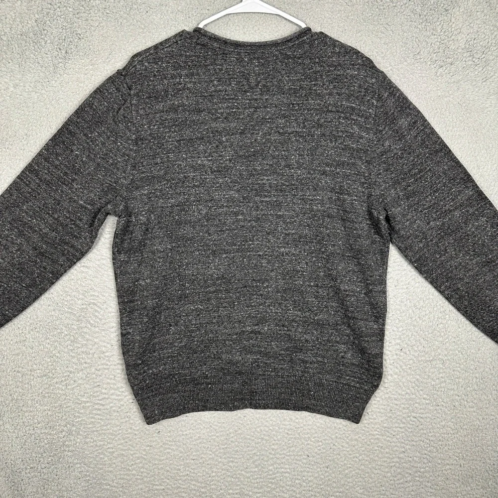 GAP Sweater Mens Large Charcoal Grey Marled Knit Roll Neck Pullover Long Sleeve